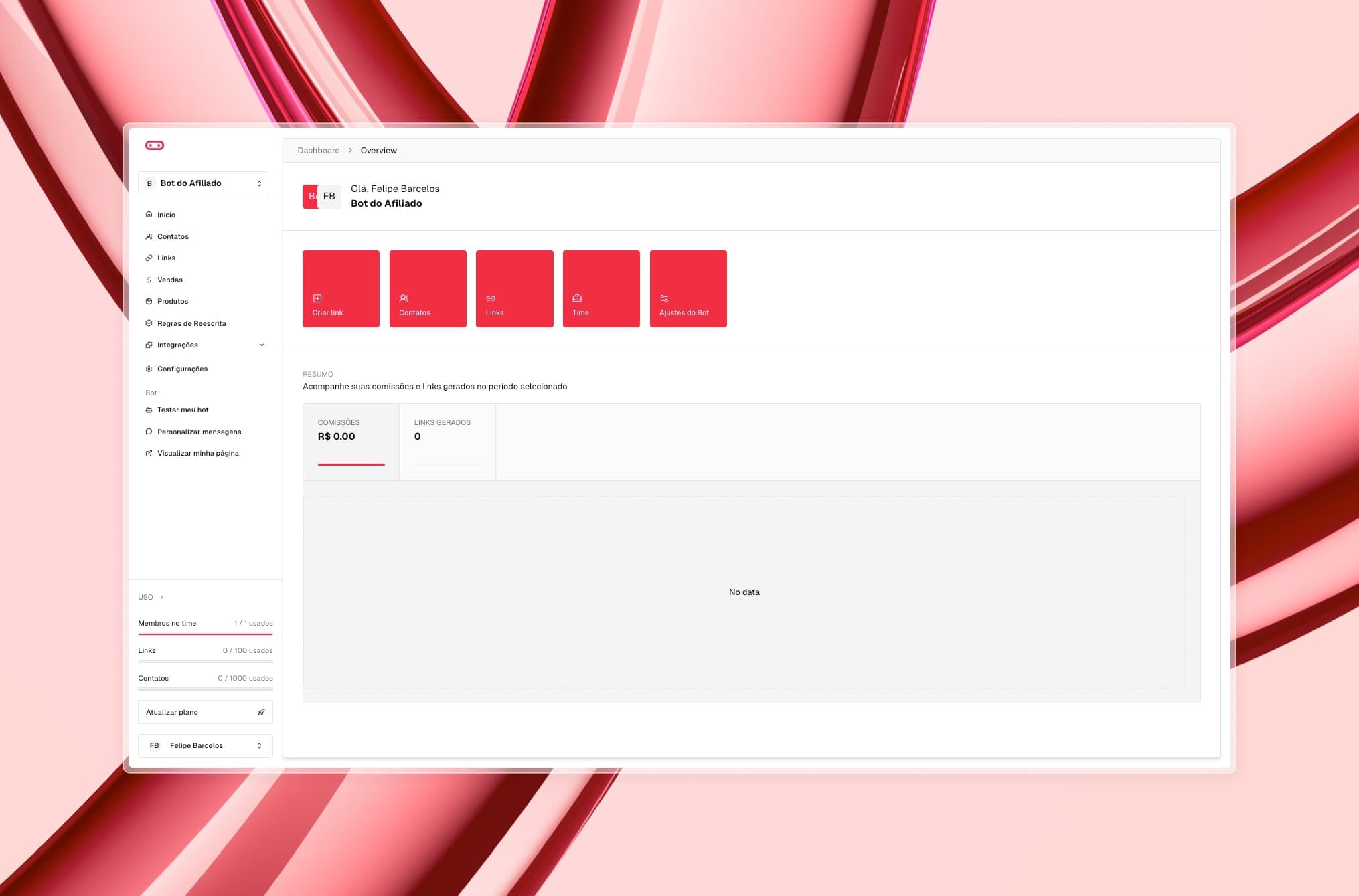 Bot do Afiliado hero section